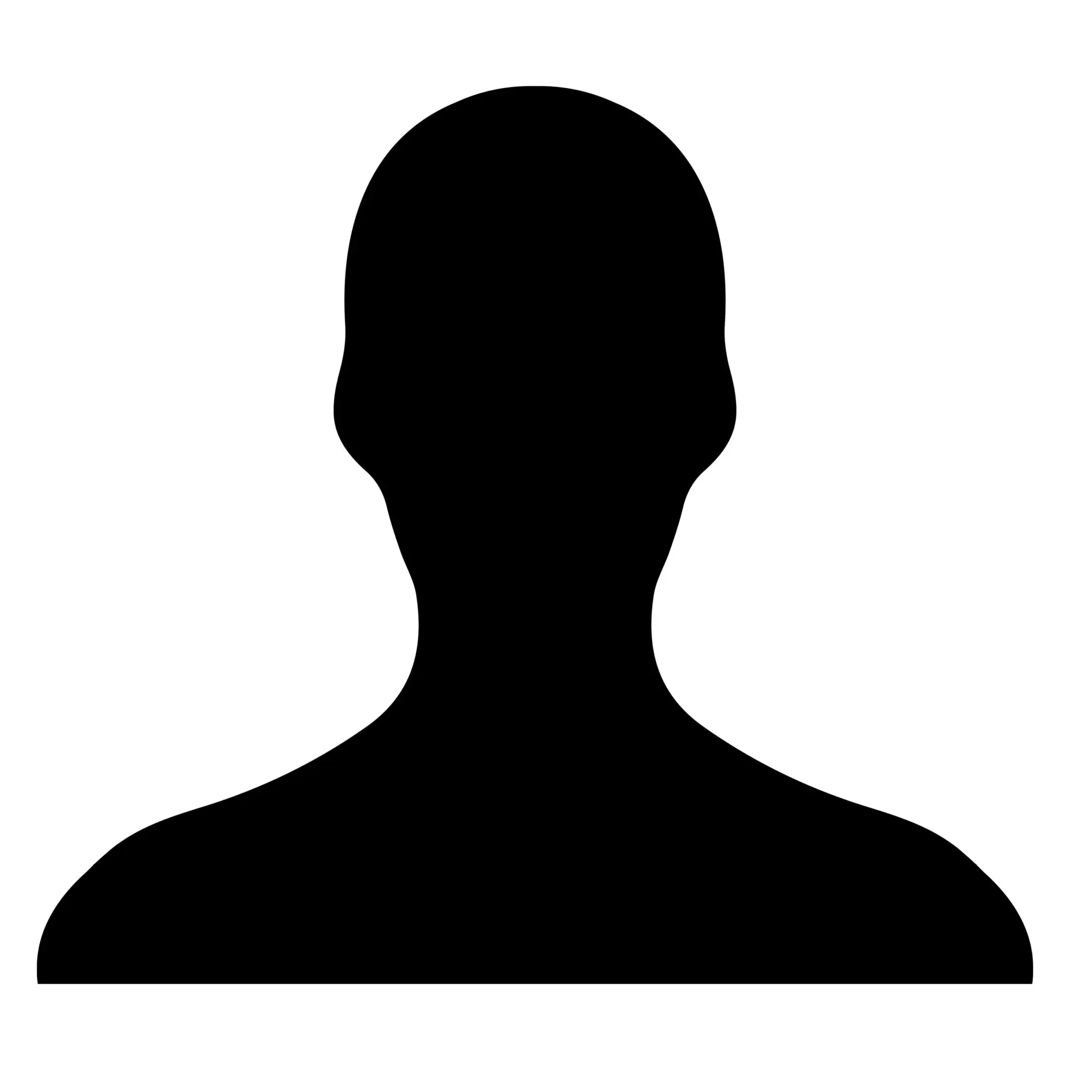 Blank user icon on white background